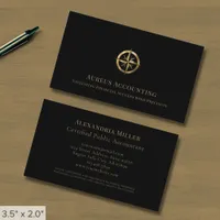 Elegant Compass Logo Business Card