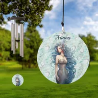 Beautiful Blue-Haired Mermaid  Wind Chime