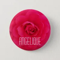 Angelique on a Pink Camellia Pinback Button