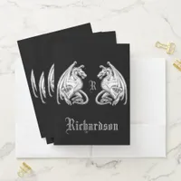 Personalized Winged Dragons Pocket Folder