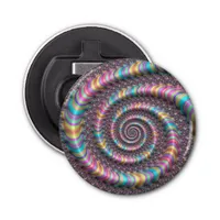 Psychedelic Rainbow Unicorn Funky Nautilus Fractal Bottle Opener