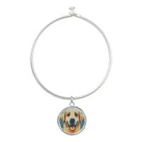 Happy Golden Retriever Bangle Bracelet