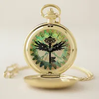 Steampunk Winged Key and Cog Wheel Pocket Watch