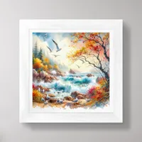 Fall Coastal Beach Art for Small Spaces Framed Art