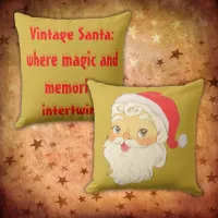 Vintage Santa: where magic and memories intertwine Throw Pillow