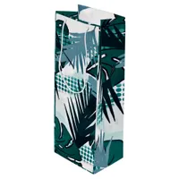 Tropical Leaf Botanical Abstract Art Wine Gift Bag