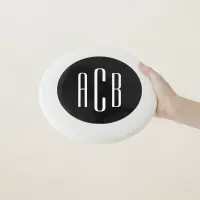 Modern Black and White Three Letter Monogram Wham-O Frisbee