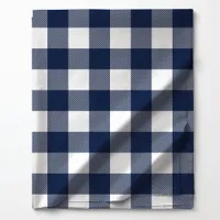 Navy Blue and White Buffalo Plaid Pattern Fabric