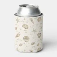 Shells Starfish Sun Fun Text Sandstone ID918  Can Cooler