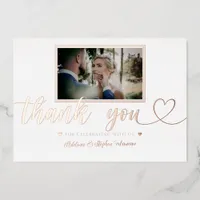 Simple Minimalist Wedding Gold Foil Thank You Card