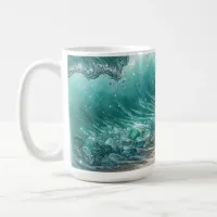 Pretty Blue Wave with Sparkles Coffee Mug