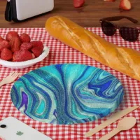 Elegant Aquamarine Paua Rainbow Shell Inspired Paper Plates
