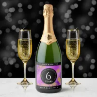 Elegant 6th Amethyst Wedding Anniversary Sparkling Wine Label