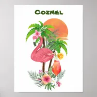 Pink Flamingo Vacation Poster