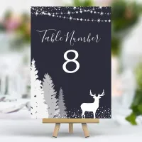 Woodland Deer Navy Table Number