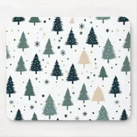 Simple Green Christmas Tree Mouse Pad