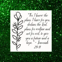 Simple Botanical Black and White Bible Verse | Poster