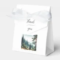 Pine Forest Rustic Nature Wedding Favor Boxes