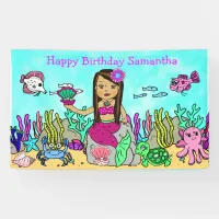 Mermaid Under the Sea Birthday Banner