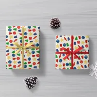 Retro Christmas tree ornaments Wrapping Paper