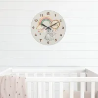 Cute boho Elephant Large Clock