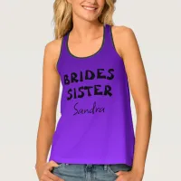 Brides Sister Purple Gradient Halloween Name Tank Top