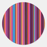 Halloween Colors Striped Classic Round Sticker