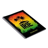 IRIE Tropical Palms and Sunset Rasta Flag Colors Notebook