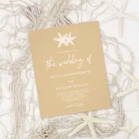 Budget Modern Starfish Beige Script Wedding Invite Flyer