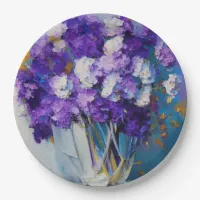 Pretty Vintage Purple Flowers Paper Plates