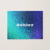 Personalize Your Name Shades of Blue Puzzle