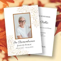 Fall Maple Leaves Edge Death Anniversary Memorial Invitation