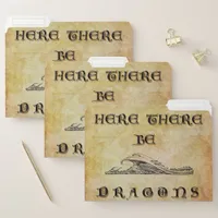 Here There Be Dragons File Folder