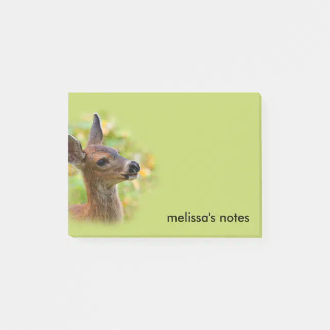 Vignetted Portrait of Smiling Blacktail Deer Fawn  Post-it Notes