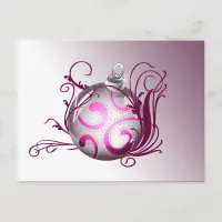 pink elegant Christmas Greeting PostCards