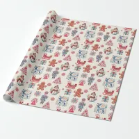 Folk Skandy Christmas Retro Vintage Wrapping Paper