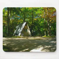 Camping in an A-Frame Cabin Mouse Pad