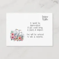 Egret Baby diaper raffle enclosure card