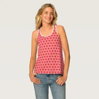 Red Heart Girly Fun Balloon Pattern Pink Chic Tank Top