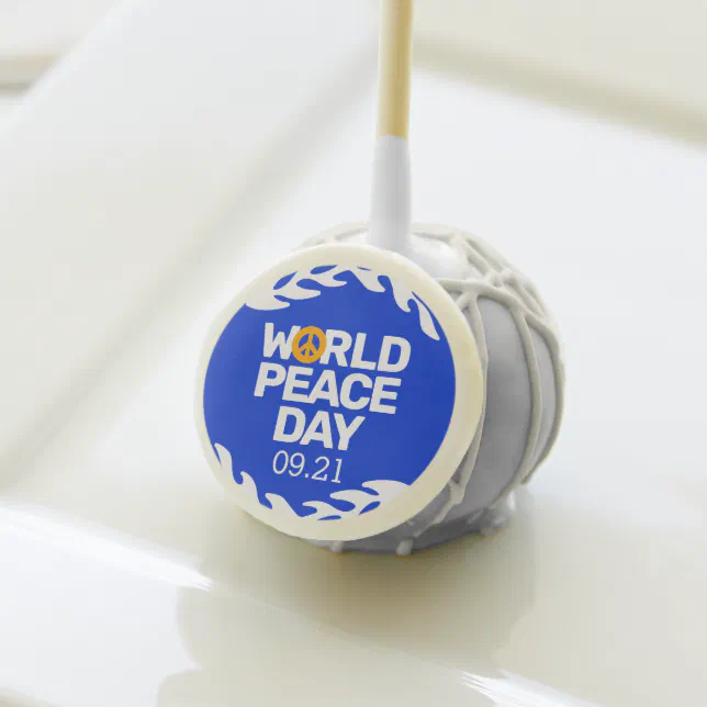 Blue Orange World Peace Day Peace Sign Cake Pops