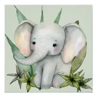 Elephant, Green, Jungle, Safari  Poster