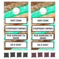 Teal and Brown Drinking Rules Outdoors Game