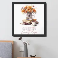 Books Coffee And Rainy Days Framed Art