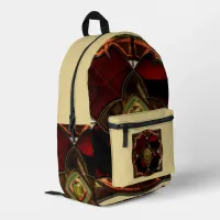 Autumn Elegance: The Floral Medallion Printed Backpack