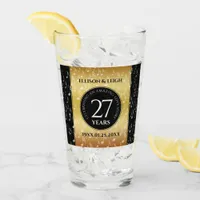 Elegant 27th Music Wedding Anniversary Celebration Glass