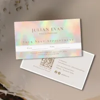 Glitter Holographic Beautician Makeup Appointment Card