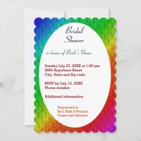 Floral Pattern Rainbow Autumn Wedding Invitation