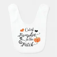 cutest pumpkin in the patch baby bib