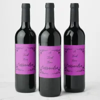 Halloween Poison Purple Personalized Wine Label