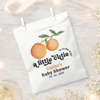 A Little Cutie Is On The Way Orange Baby Shower  Favor Bag